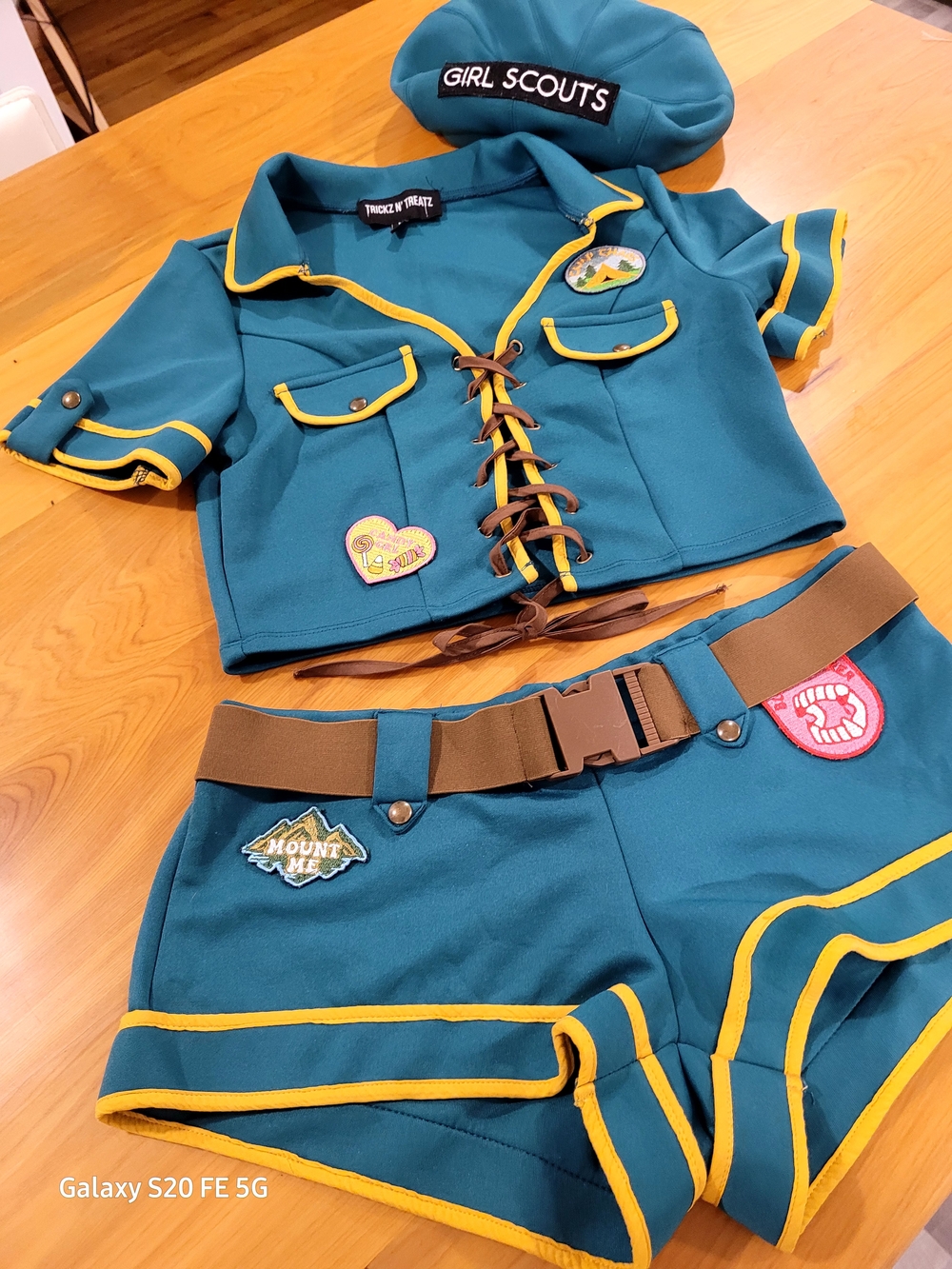 Dolls Kill Green & Yellow Girl Scouts-Jacket and Shorts Set Hween Costume